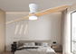 اثنين من أوراق الخشب الصلب سقف غرفة المعيشة المتكاملة مروحة مصباح 110 فولت المنزلية